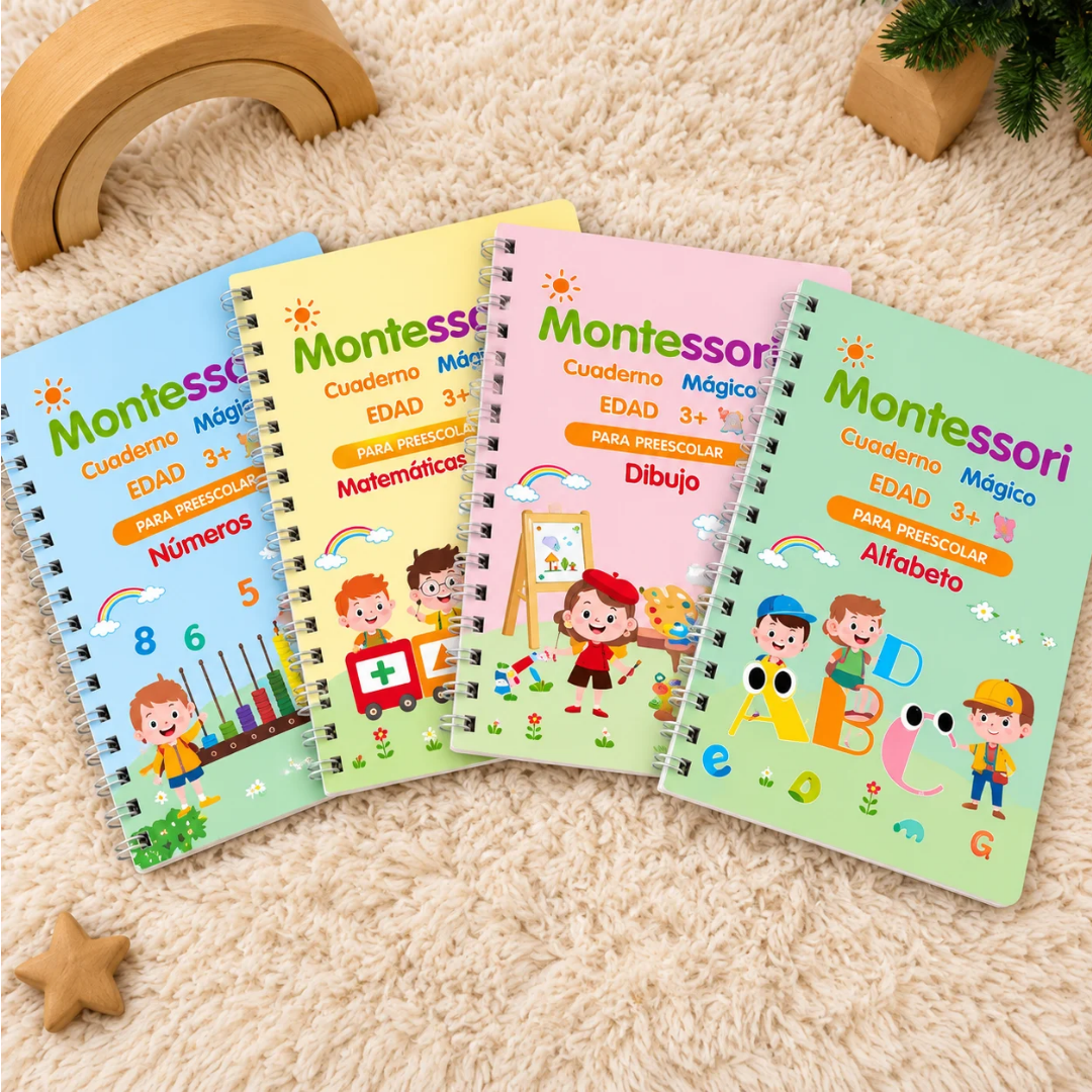 Cuadernos Mágicos Montessori con bolígrafo y recambios