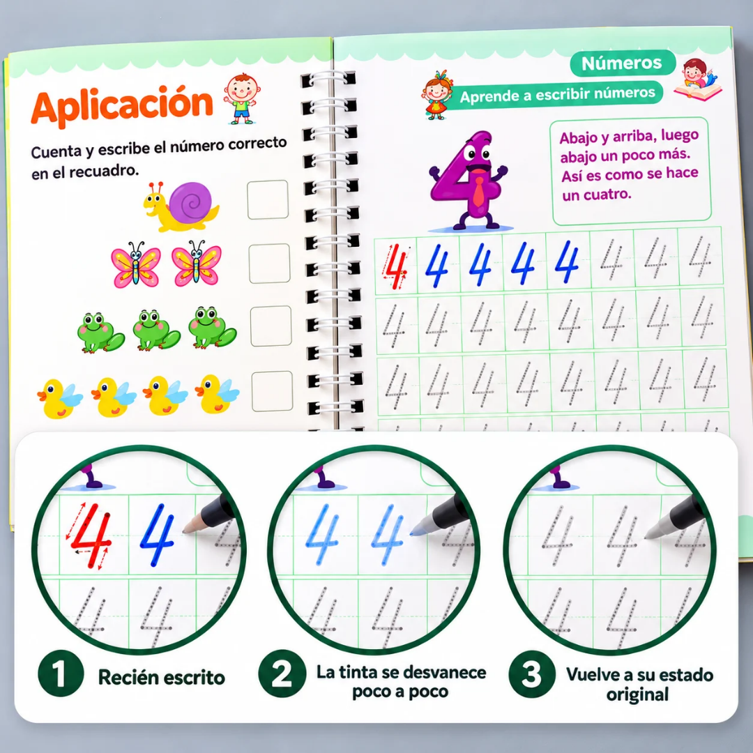 Cuadernos Mágicos Montessori con bolígrafo y recambios